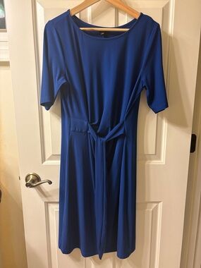 Elegant Royal Blue Draped Women’s Dress
